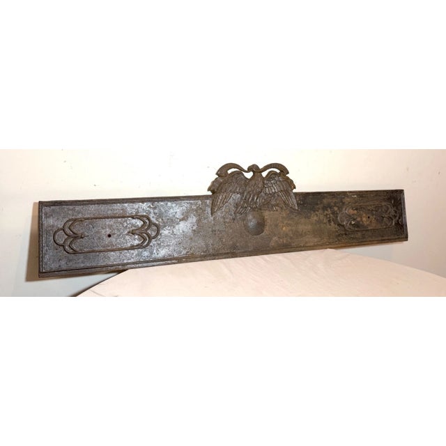 Up for sale is an exceedingly rare antique door pediment in a Gothic style, featuring an open winged eagle design. I was...