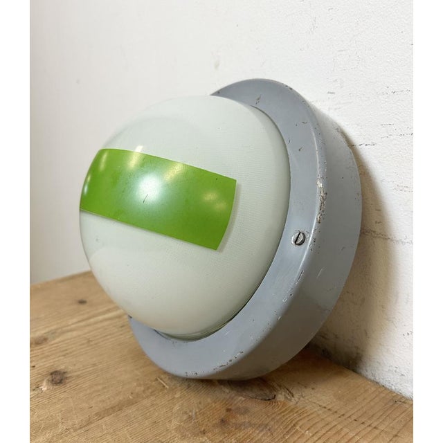 Industrial Vintage Emergency Ceiling Light from Elektrosvit, 1970s For Sale - Image 3 of 14