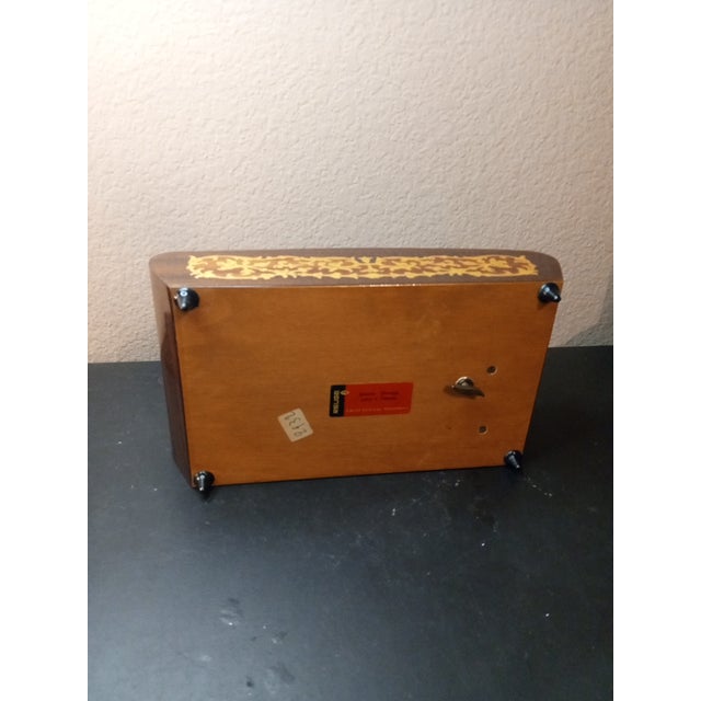 1940s Miners Wood Marquetry Cigarette Reuge Musical Box Made in Italy For Sale In Dallas - Image 6 of 7