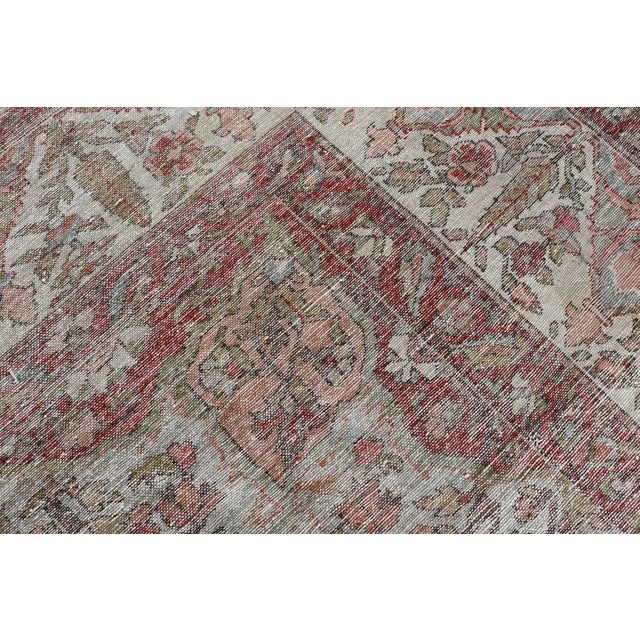 Antique Persian Bakhtiari Rug With Red Field and Blue Medallion Design For Sale - Image 16 of 16