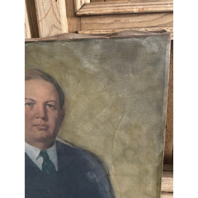 1950s Frank Tolles Chamberlin (1873–1961) – Portrait of an Executive – Oil on Canvas For Sale - Image 5 of 9