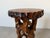 Vintage Organic Hand-Carved Mahogany Wood Plant Stand / Pedestal Table For Sale In Miami - Image 6 of 12