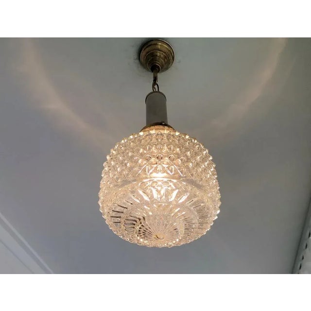 Mid-Century Portuguese Bubble Glass Hanging Lamp, 1960s For Sale - Image 9 of 15