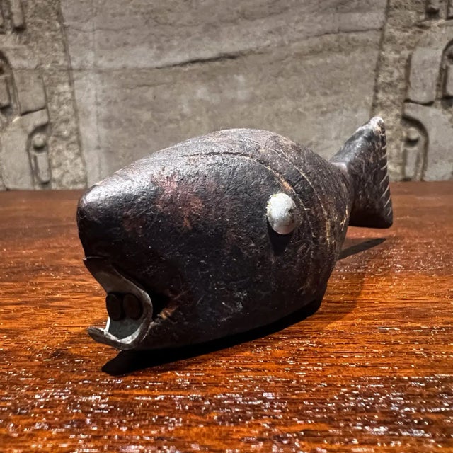 Brown 1960s Modernist Fish Handcrafted Wood Bottle Opener Mexico For Sale - Image 8 of 10