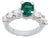 Natural 1.25 Carat Oval Cut Emerald & 0.90 Carat Diamond Ring Platinum For Sale