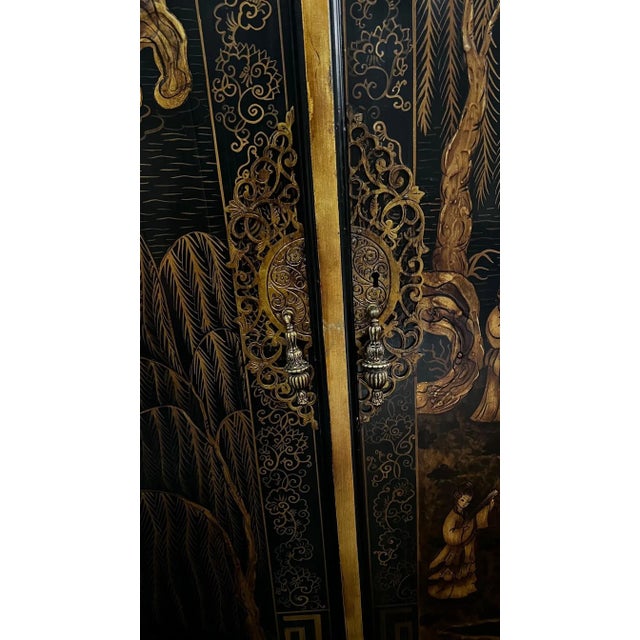 Glass Late 19th Century English Chinoiserie Bar Cabinet For Sale - Image 7 of 11