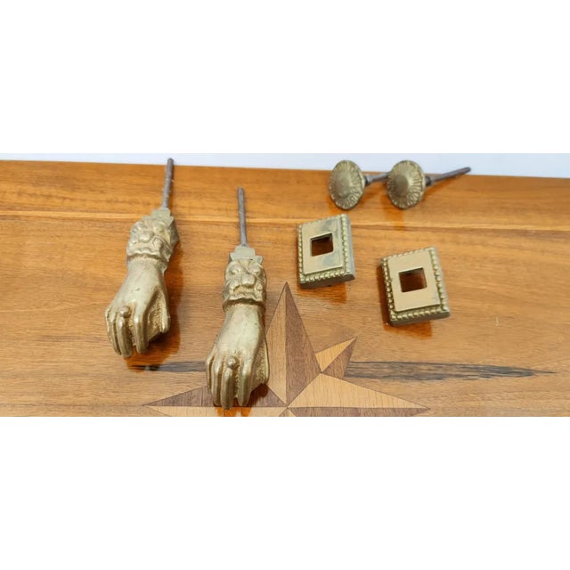 Mid-Century Modern Brass Door Handles, Set of 2 For Sale - Image 3 of 8