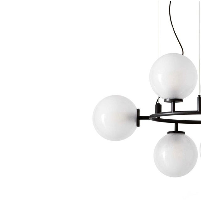 Metal Modern Constellation Chandelier in Black Metal & Glass from Cassina For Sale - Image 7 of 13