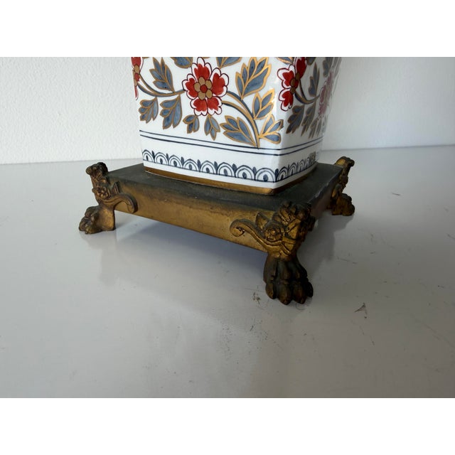 1940’s French Chinoiserie Porcelain Table Lamp For Sale In Miami - Image 6 of 11