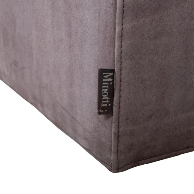 Suitcase Lounge Chairs in Grey Lilac Suede and Chrome from Minotti, Set of 2 For Sale - Image 13 of 18