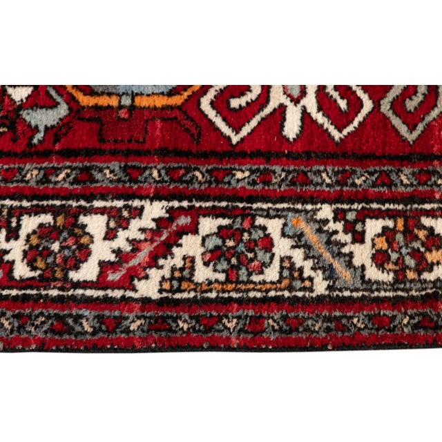Textile Vintage Persian Heriz Rug, 3'4" X 10'9" For Sale - Image 7 of 12