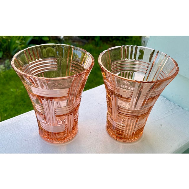 Anchor Hocking PRISMATIC Pink depression glass vase. Beautiful pink depression glass vase made by Anchor Hocking. Pattern...