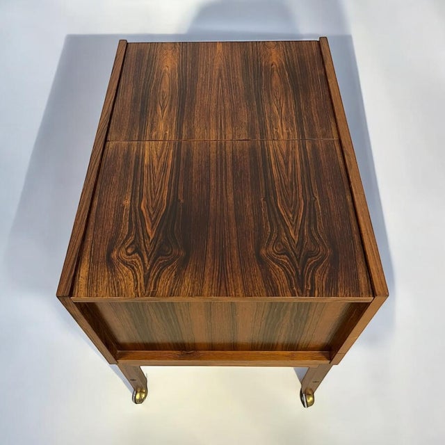 Brown Rosewood Bar Trolley from Erling Torvits, Denmark, 1960s For Sale - Image 8 of 14