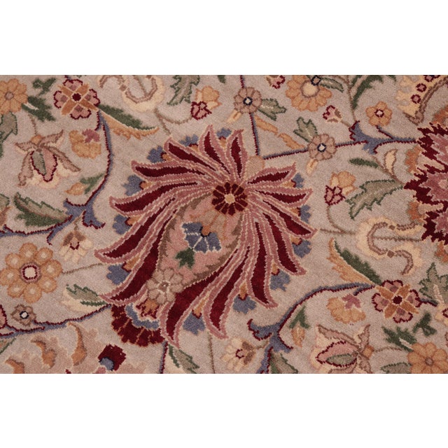 Shabby Chic Floral Pak-Persian Gray/Red Wool Rug - 8'2'' X 10'4'' For Sale In New York - Image 6 of 9