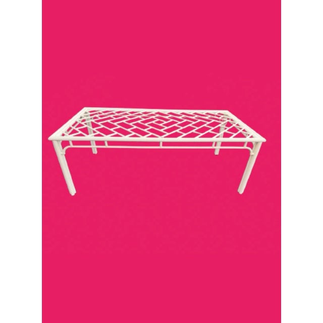 Hollywood Regency Vintage Palm Beach Chinese Chippendale Style Large Dining Table For Sale - Image 4 of 10