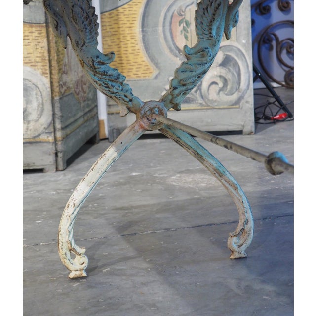 A Long, Painted Antique Cast Iron Table From Aix-en-Provence, France Circa 1890 For Sale - Image 9 of 18