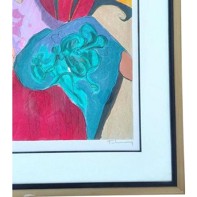 Impressive Hand-Signed Itzchak Tarkay Serigraph - Seated Lady in Purple - Limited Edition 75/350 For Sale - Image 9 of 13