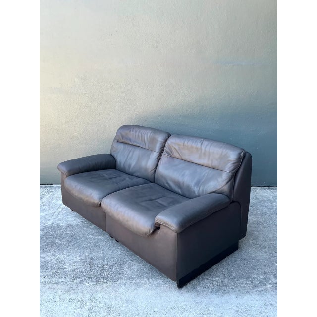 Vintage De Sede Leather Two-Seater Sofa For Sale - Image 11 of 16