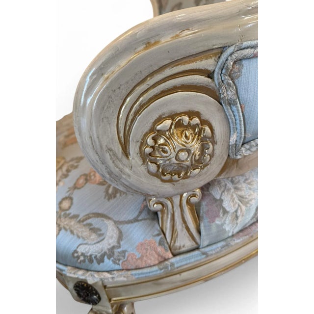 1950s Regency Asymmetrical Boudoir or Parlor Chairs - A Pair For Sale - Image 10 of 12