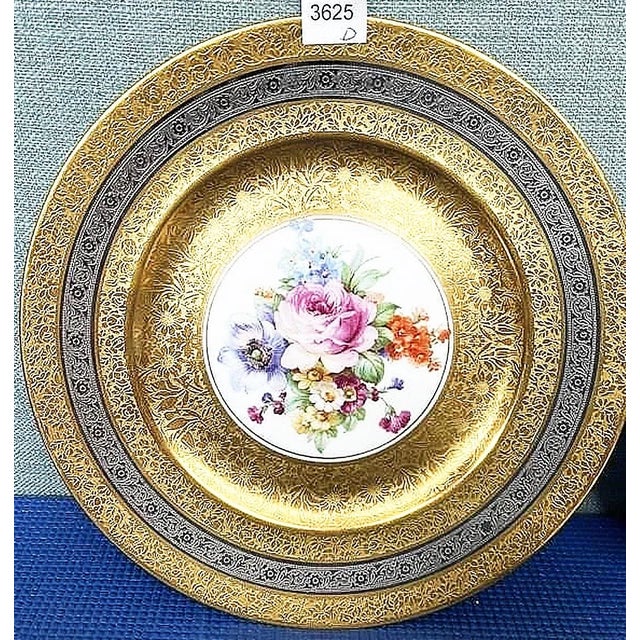 Gold 1920s Gilt and Silver Bavarian Charger Plates- Set of 4 For Sale - Image 8 of 11