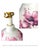 2020s Cream Ceramic Beehive Table Lamps With Pink Magnolia and Linen Weave Accents For Sale - Image 5 of 5