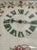 18” x 11” In good working condition This beautiful piece features a hand-stitched clock face on a natural linen-colored...