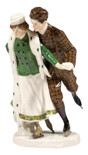 Art Nouveau Ice-Skater Figurine attributed to Alfred Koenig, Germany, 1910s