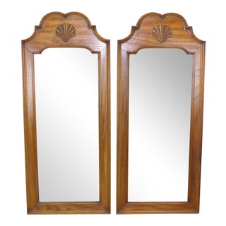 Mid Century Walnut Mirrors - A Pair For Sale