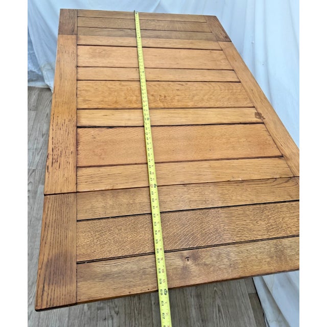 Wood Antique Expanding Pub Kitchen Table Barley Twist Legs Quarter Sawn White Oak For Sale - Image 7 of 11