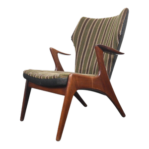 Mid 20th Century Attributed to Kurt Østervig Atomic Wingback Lounge Chair in Afromosia