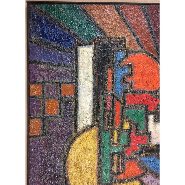 Paint Original 20th Century Abstract Painting by Rene Ravaute For Sale - Image 7 of 11