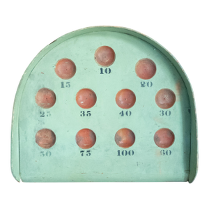 20th Century Primitive Folk Art Skee Ball Gameboard in Pistachio Green