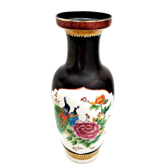 Chinoiserie Vase Chinese Large 24" For Sale - Image 3 of 9