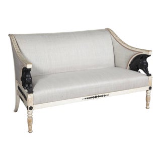 Swedish Carved Painted and Gilt Wood Sofa For Sale
