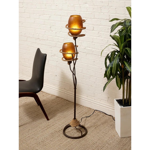 Vintage Atomic Mid-Century Two-Light Floor Lamp For Sale - Image 4 of 6