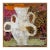 Christiane Corcelle "Four-Handled Serenade" Mixed Media on Canvas, Small Abstract Still Life of a White Vase on Paisley, 2023 For Sale