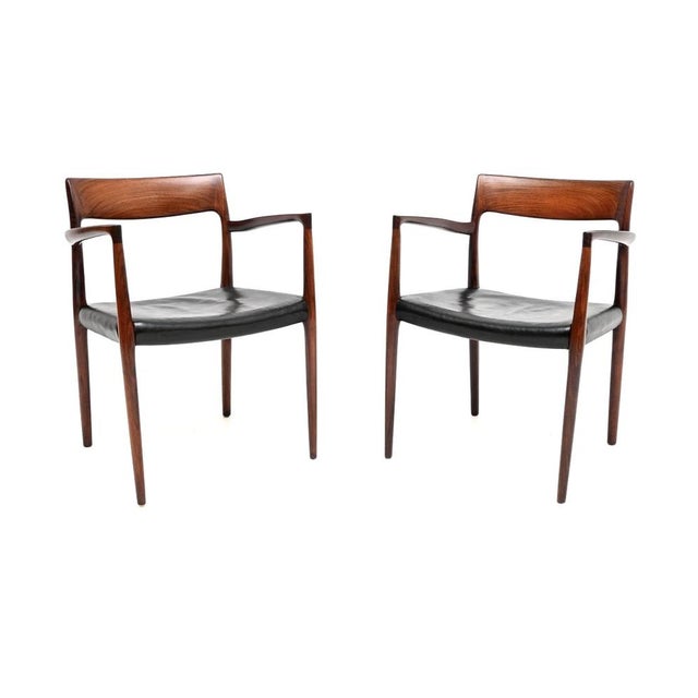 Vintage Danish Model 57 Chairs by Niels Otto Møller, 1960s, Set of 2 For Sale - Image 11 of 11