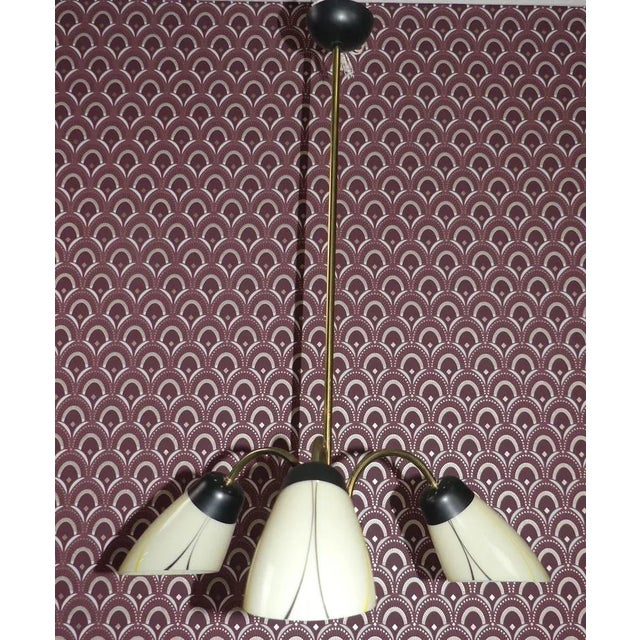 Black Ceiling Lamp in Glass, 1950s For Sale - Image 8 of 8