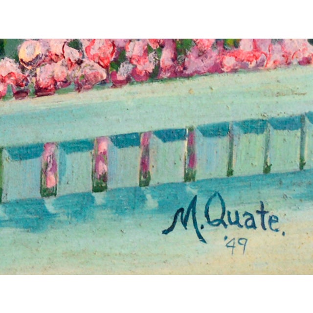 Paper Mid Century Lotus Still Life / Bangkok Landscape on Verso (Double Sided) by Marge Quate Burt For Sale - Image 7 of 7