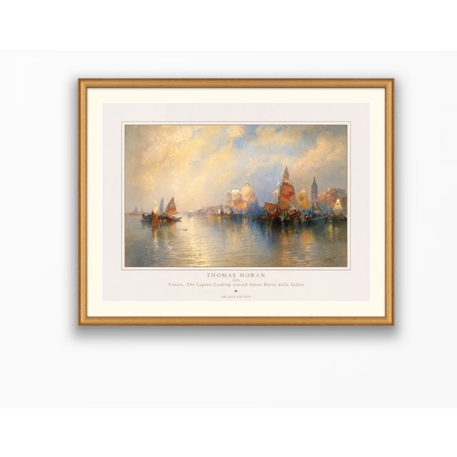 Thomas Moran 1894 Venice Fine Art Mounted Gallery Board Print - The Lagoon For Sale - Image 13 of 16