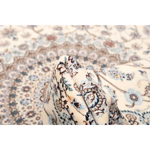 Middle Eastern Hand-Knotted Nain Rug with Floral Pattern For Sale - Image 9 of 11