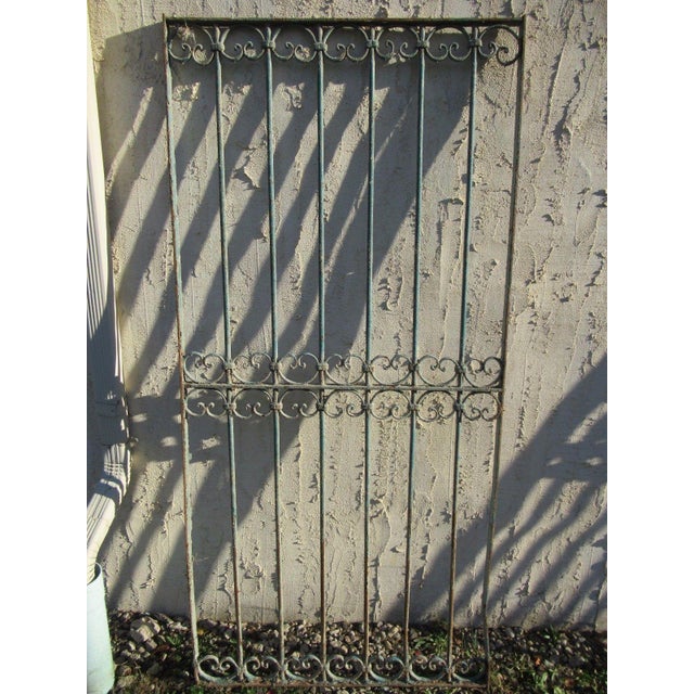 Antique Victorian Iron Gate Window Garden Fence Architectural Salvage Door #041 For Sale In Philadelphia - Image 6 of 6