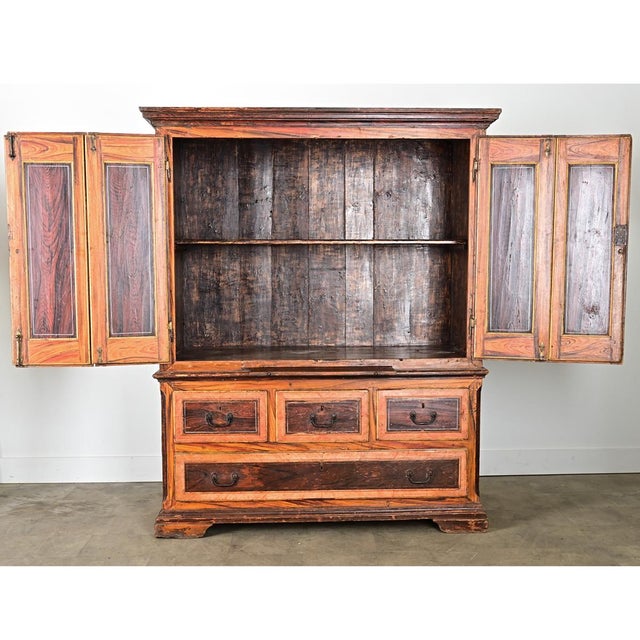 Portuguese 18th Century Faux Bois Painted Cabinet For Sale - Image 11 of 15