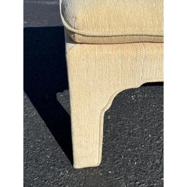 Wood Mid Century Custom Upholstered Bench For Sale - Image 7 of 13