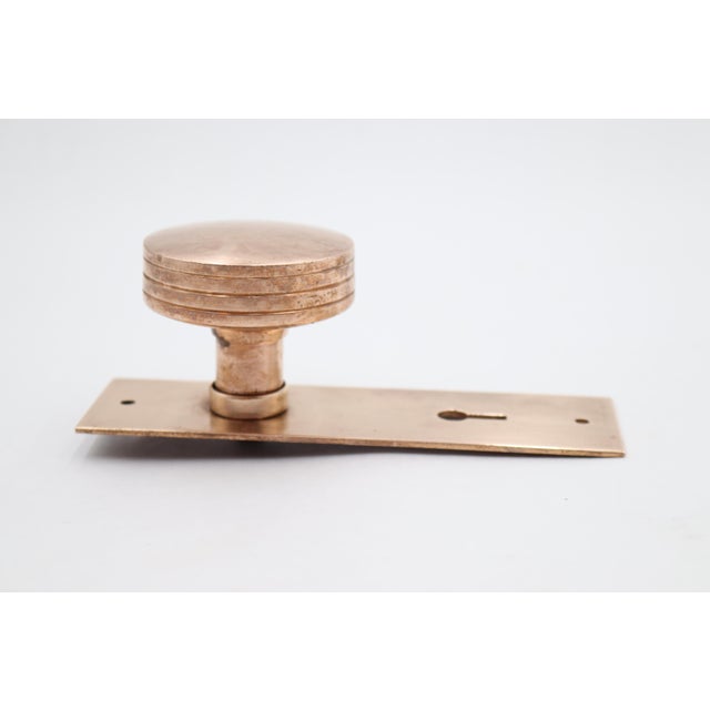 Antique Classic style dummy door knob set made of polished brass. Made by Russell & Erwin. The original mounting screws...