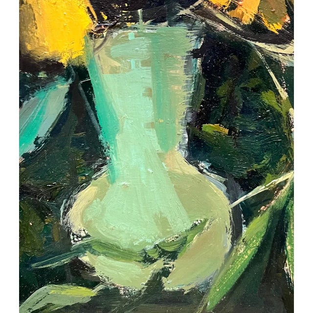 Frank Chabry, Flowers in a Vase, Oil on Masonite For Sale - Image 4 of 11
