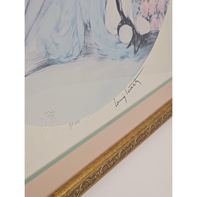 Wood Mid 20th Century “La Belle Rose” Stamped Reproduction Print, Numbered 95/250, After Louis Icart For Sale - Image 7 of 12