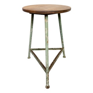 Industrial Green Workshop Stool, 1960s For Sale