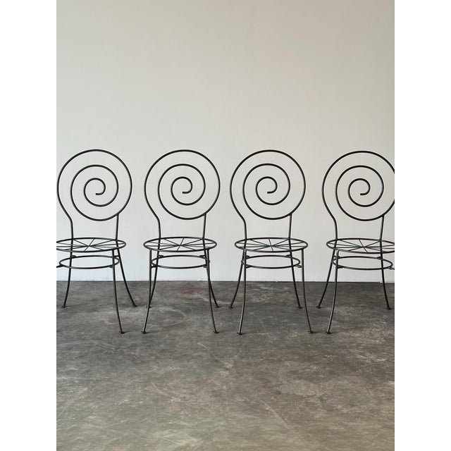 Spiral Iron Chairs in the Style of Luigi Serafini for Sawaya & Moroni, 1980s, Set of 6 For Sale - Image 4 of 18
