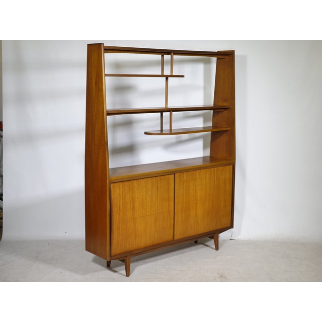 1960s Mid-Century Modern Highboard with Kidney-Shaped Shelf inTeak, 1960s For Sale - Image 5 of 15